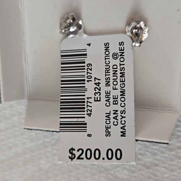 Elegant Sterling Silver Diamond Flower Earrings - Picture 5 of 5